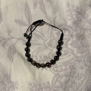 NWOT Black Beaded Bracelet with Multicolor Accents